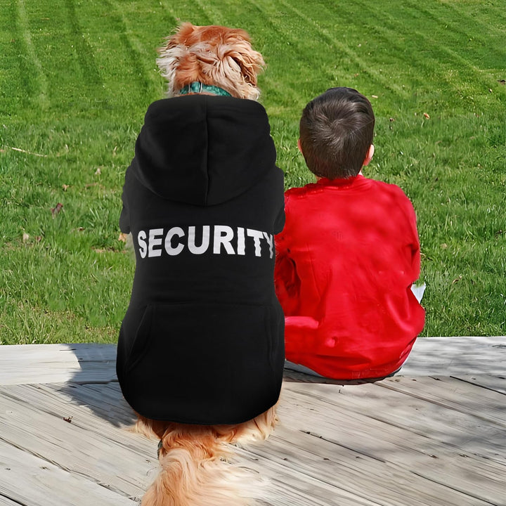 Dog Sweaters Hoodies for Large Dogs Security Ultra-Soft Fleece Dog Sweatshirt Cold Weather Pet Winter Clothes with Pocket for Small Medium Large Dogs (XL (Back: 24.2",Chest: 34.2"), Security)