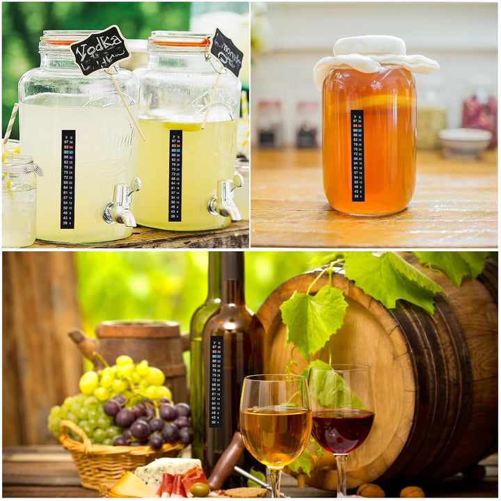 Brewing Thermometer Strip Adhesive Strip Thermometer Aquarium Thermometer Sticker Thermometer Sticker for Fish Tank/Kombucha 39℉ to 97℉ & 4℃ to 36℃