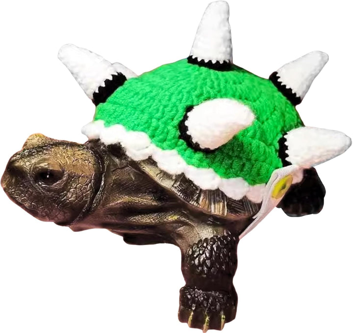Sweater for Turtle, Handmade Knitted Sweater for Tortoise, Warm Small Animal Sweater, Knitted Pet Apparel with Adjustable Strap, Pet Cosplay Costume for Halloween (Red Stegosaurus, M)
