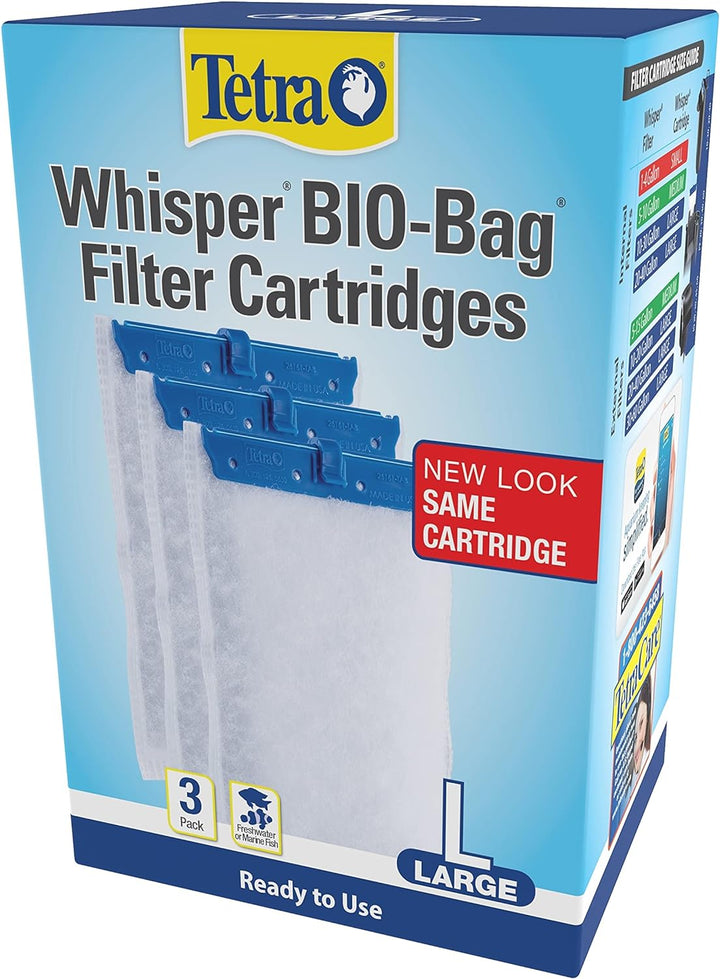 Whisper Bio-Bag Filter Cartridges for Aquariums - Ready to Use BLUE, Large, 3 Count (Pack of 1)