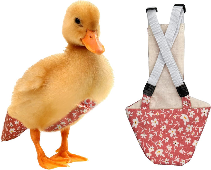 Chicken Diapers for Indoor Chickens, Hens, Roosters, Diapers for Ducks, Ducklings - Reusable, Adjustable by  (Pink Floral, Chicken Large, 1, Count)