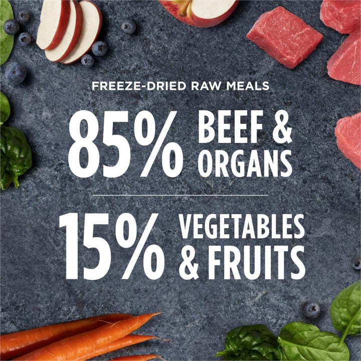 Freeze Dried Raw Meals, Natural Dry Dog Food, Grain Free - Real Beef, 25 Oz. Bag