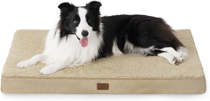 Dog Beds Large Sized Dog - Comfy Flat Pet Beds with Removable Washable Cover, Orthopedic Egg Crate Foam Puppy Mat, Suitable for Pet up to 65 Lbs