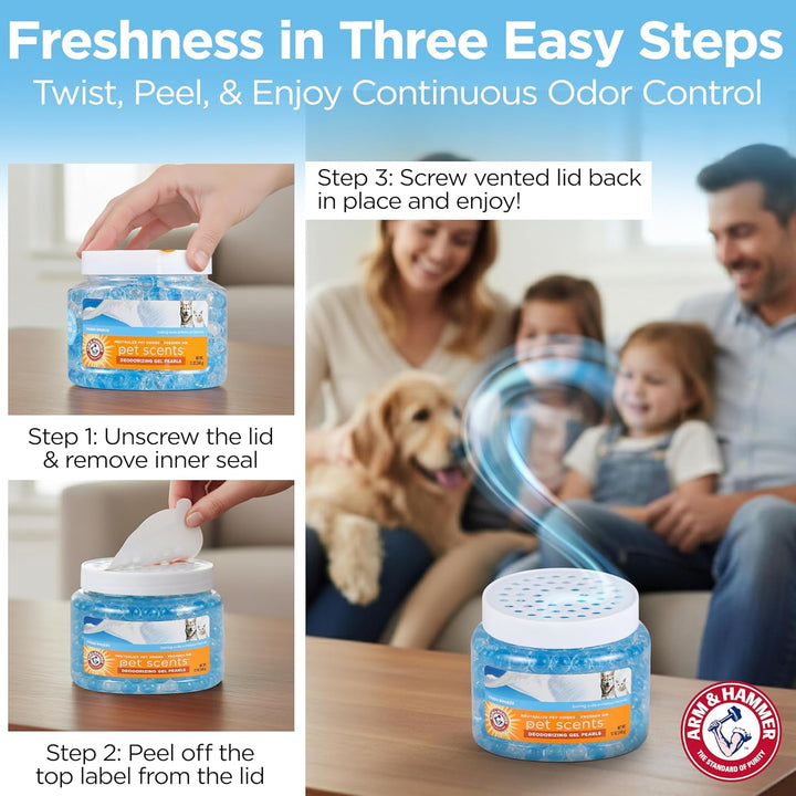 for Pets Air Care Pet Scents Deodorizing Gel Beads in Fresh Breeze | 12 Oz Pet Odor Neutralizing Gel Beads with Baking Soda | Air Freshener Beads for Pet Odor Elimination (FF12689)