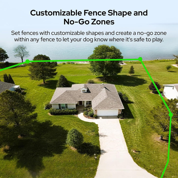 Dog Wireless Fences, Gray the Most Advanced GPS Dog Collar with AI Analysis, Precise Positioning, 5-Day Battery, and IP68 Waterproof, Flexible Virtual Fencing for Medium & Large Dogs