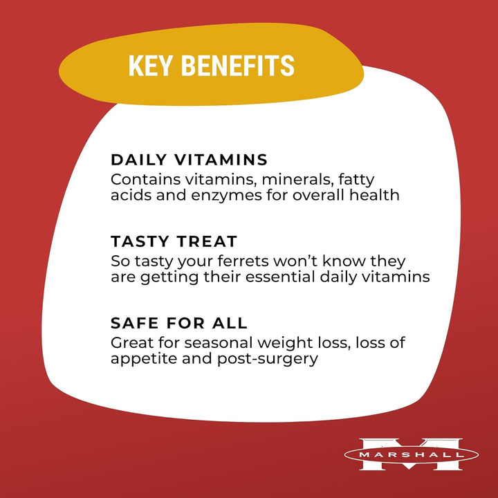 Marshall Furo-Vite Vitamin Supplement Paste – 3 Oz – Supports Energy, Immune Health & Overall Well-Being – Nutrient-Rich Formula for Ferrets & Small Animals