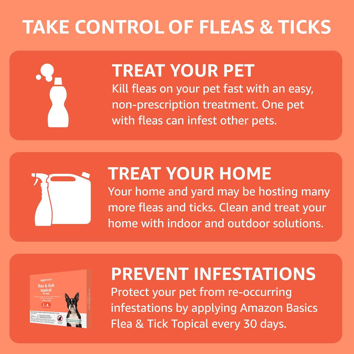 Flea and Tick Topical Treatment for Small Dogs (5-22 Pounds), 3 Count (Previously Solimo)