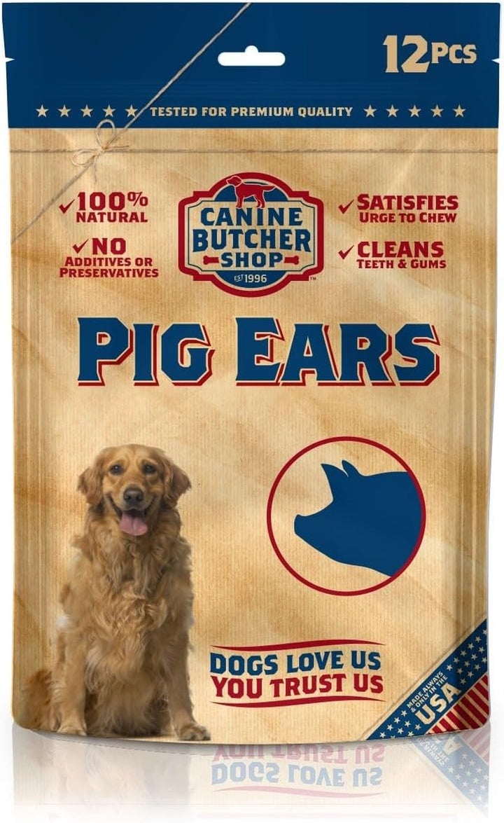 Pig Ears for Dogs, Always USA Made (30-Pack), All Natural, Sourced in USA Pig Ears, Digestible Pork Dog Chew Treat