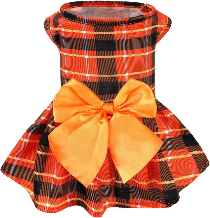Classic Plaid Dog Dress Cute Puppy Clothes Outfit Medium