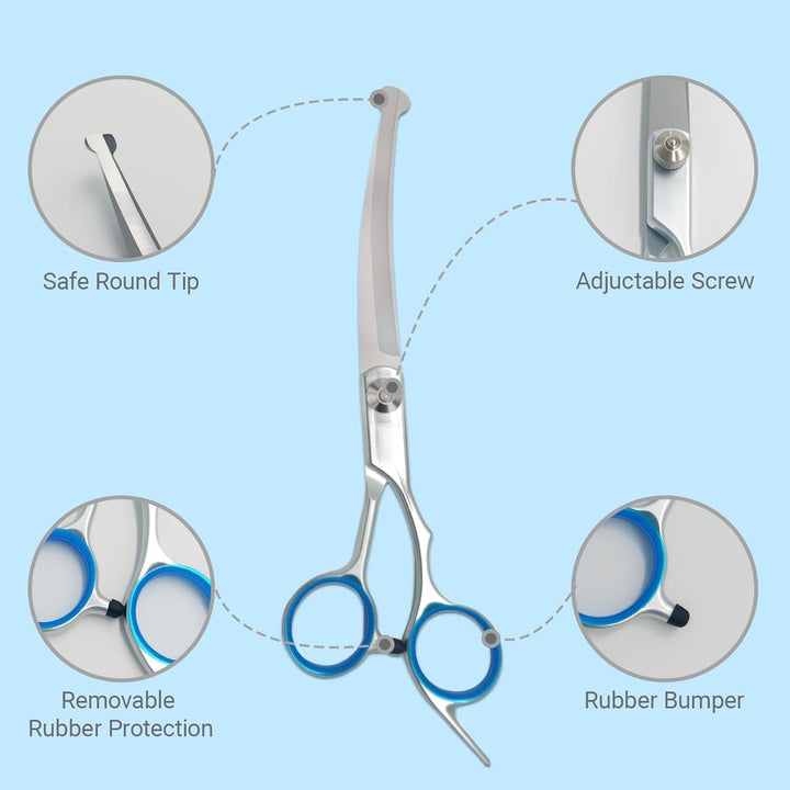 4 in 1 Dog Grooming Scissors,Premium Dog & Cat Grooming Scissors Kit with Safety round Tips,Professional Thinning Shears Pet Shears for Pet Supplies