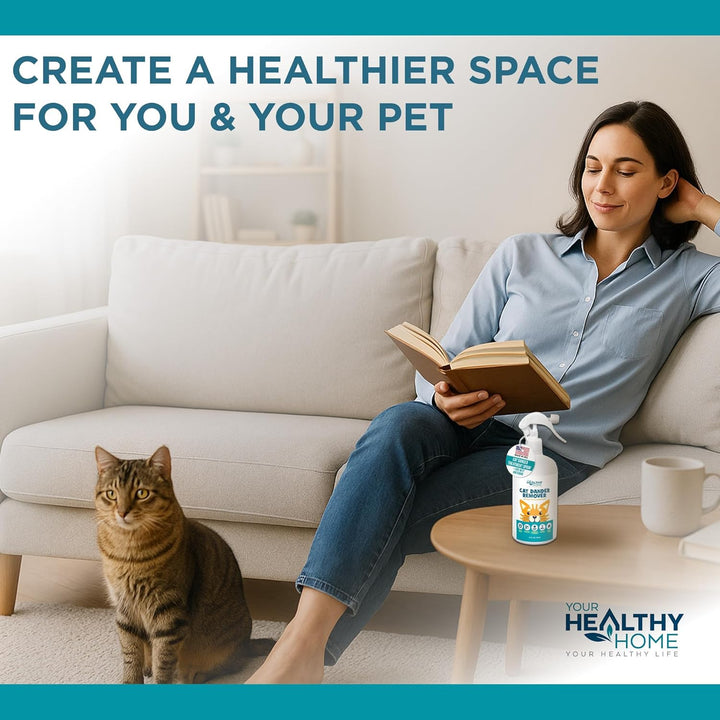 Cat Dander Remover Aloe Vera Free- Pet Dander Allergy Reducer Relief Dry Skin Spray for Cats and Humans| Cruelty-Free & Made in USA (1 Pack)