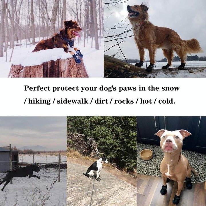 Dog Boots,Waterproof Dog Shoes,Dog Booties with Reflective Rugged Anti-Slip Sole and Skid-Proof,Outdoor Dog Shoes for Medium to Large Dogs 4Pcs-Size6