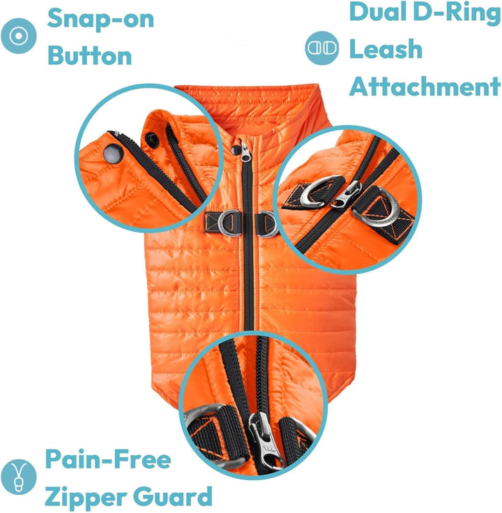 Boys Classic Puffer Dog Vest, Turquoise, Large Chest 20.75 US