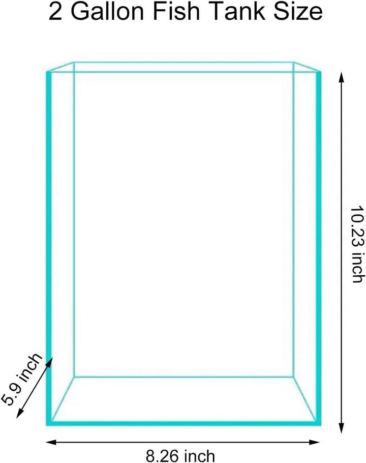 2 Gallon Glass Fish Tank, Easy to Maintain Small Aquarium for Betta/Snails/Shrimp and Aquatic Planting.