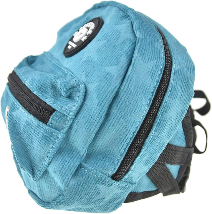 Dog Backpack Harness with Leash, Dog Poop Bag Dispenser, Pet Self Carrier Adjustable Travel Hiking Walking Harness Backpack for Small Medium Dogs (S(Fit:5-10Lb), Blue)