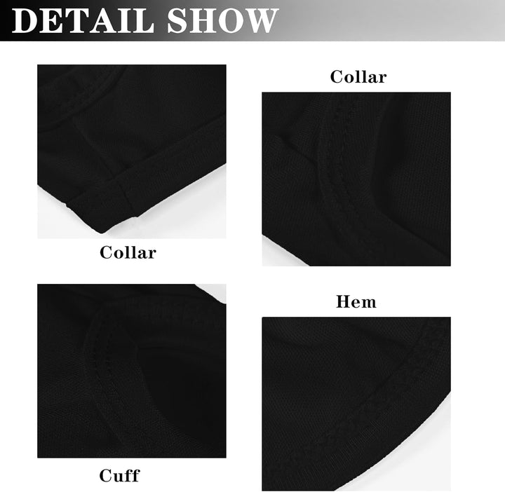 2 Pack Solid Color Dog Shirts - Lightweight, Quick Dry, Breathable Pet T-Shirts for Small to Large Dogs - Stretchy, Durable, Ideal for All Seasons and Holidays.Black White S