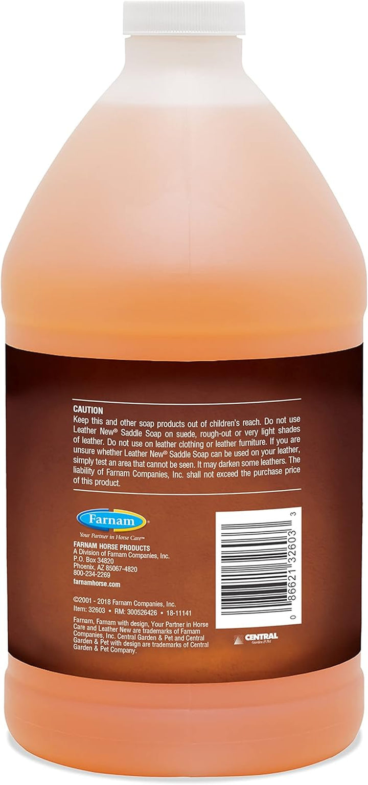 Leather New Easy-Polishing Glycerine Saddle Soap and Leather Saddle Cleaner, Protects and Preserves Leather, Cleans, Conditions and Polishes, 64 Oz.