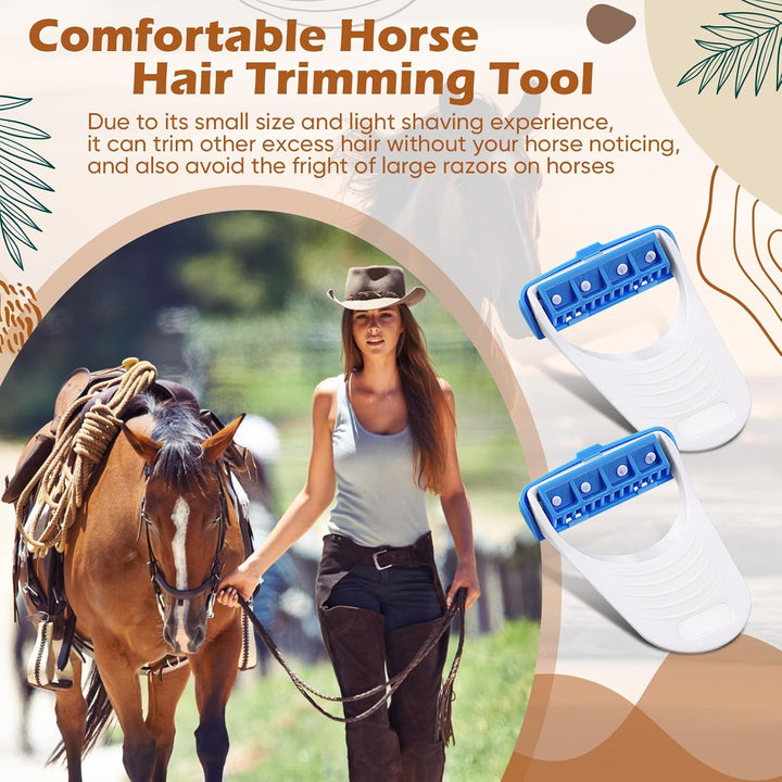 6 Pcs Horse Clippers Grooming Razor Disposable Grooming Razor Fit for Horse and Pet, White