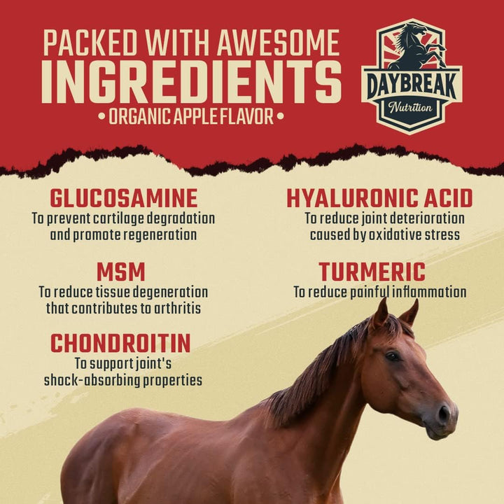 8 in 1 Maximum Strength Equine Joint Supplement - Joint Supplement for Horses - Glucosamine, MSM, Chondroitin, Turmeric, Hyaluronic Acid, Manganese, & Boswelia - 964G (30 Servings)