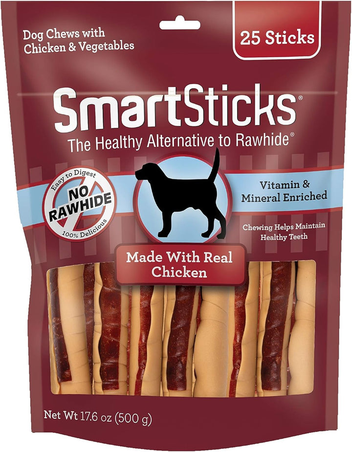 Smartsticks, Treat Your Dog to a Rawhide-Free Chew Made with Real Chicken and Vegetables, 10 Sticks