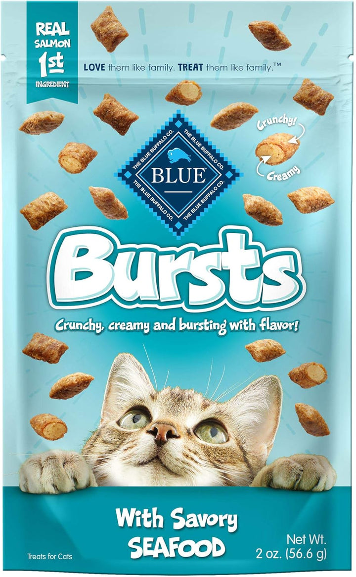 Bursts Crunchy & Creamy Cat Treats, Great for Training, Paw-Lickin' Chicken, 5-Oz Bag