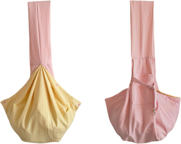 Cat Sling Carrier, Dog Purse Carrier for Small Dogs Cats 3-15 Lbs, Puppy Carrier Breathable Fabric with Storage Pockets