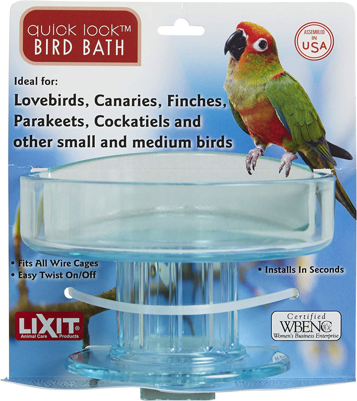 Quick Lock Bird Cage Bath for Lovebirds, Canaries, Finches, Parakeets, and Cockatiels and Other Small to Medium Feathered Friends (Pack of 1)