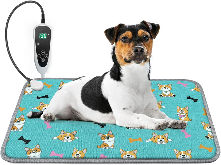 Large Dog Heating Pad 34X21In with Smart Thermostat Switch and Power Line Protection Tube,Obtained MET and UL Dual Certification,Waterproof Pet Heating Pad, Suitable for Dogs of All Ages