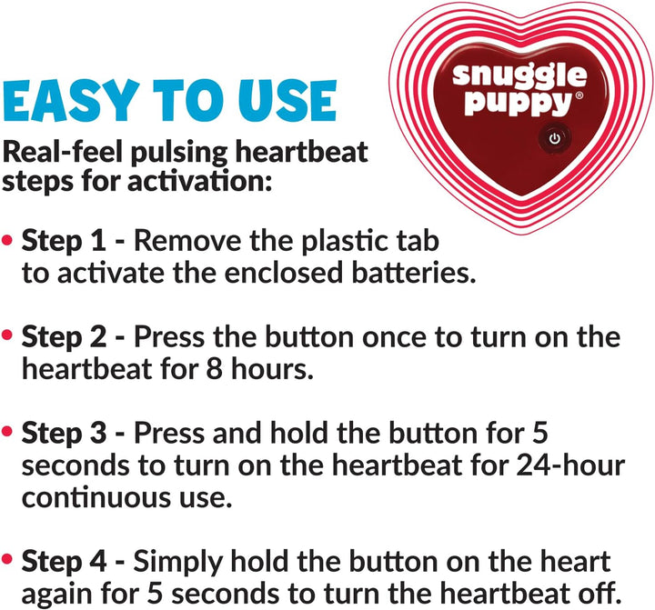 Original  Toys for Small Breeds - Heartbeat Puppy for Dogs - Pet Anxiety Relief and Calming Aid - Comfort Dog Toys for Behavioral Training. Heat Pack Not Included