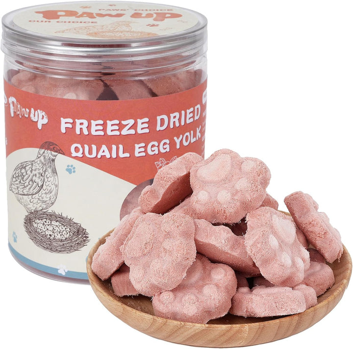 Freeze Dried Quail Egg Yolk Pet Treats, Freeze-Dried Pet Food for Dogs, Cats, Pure Fresh Ingredient, 4.2 Oz, Rawhide Free, Gluten&Grain Free