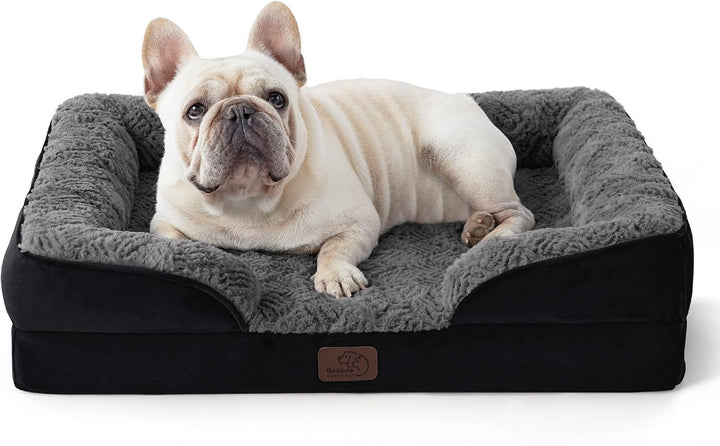 Orthopedic Dog Beds Large Sized Dog - Washable Large Dog Cat Bed Waterproof, Comfort Dogs Couch Sofa with Washable Removable Cover, Pet Bed with Nonskid Bottom, Grey, 35"
