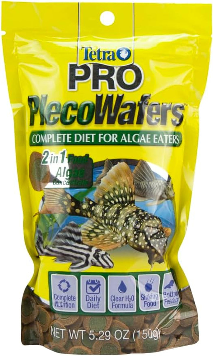 PRO Plecowafers 5.29 Ounces, Nutritionally Balanced Vegetarian Fish Food for Bottom Feeders, Concentrated Algae Center