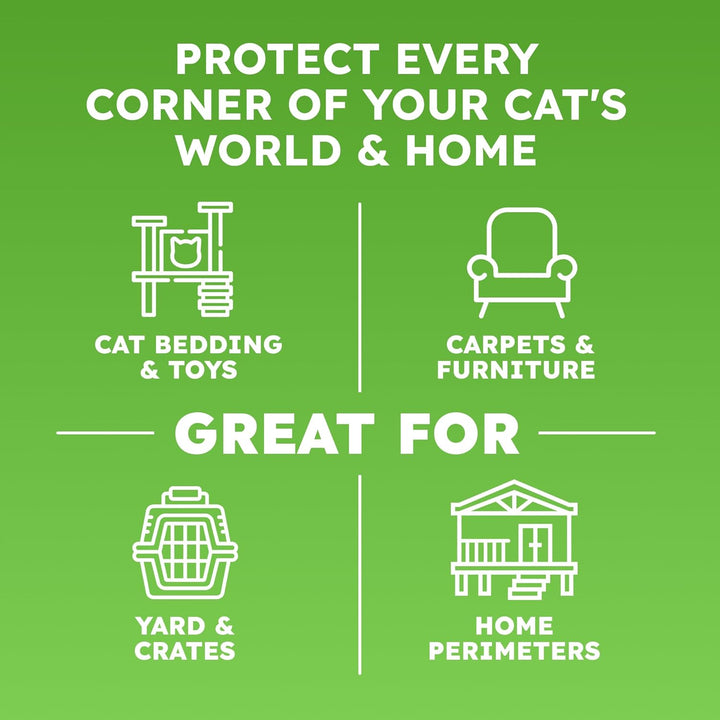 Pet Safe Flea Spray for Cats & Home | Natural Indoor Flea Killer & Tick Prevention | Plant-Based Flea Treatment for Carpet, Furniture & Cat Trees with Essential Oils