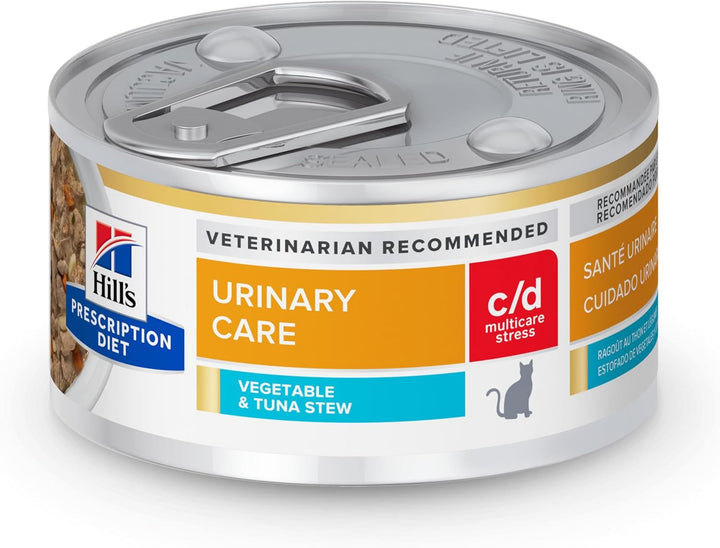C/D Multicare Stress Urinary Care Chicken & Vegetable Stew Canned Cat Food, 2.9 Oz, 24-Pack Wet Food