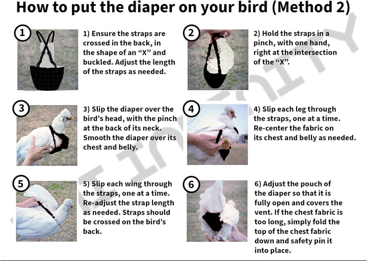 Chicken Diapers for Indoor Chickens, Hens, Roosters, Diapers for Ducks, Ducklings - Reusable, Adjustable by  (Pink Floral, Chicken Large, 1, Count)