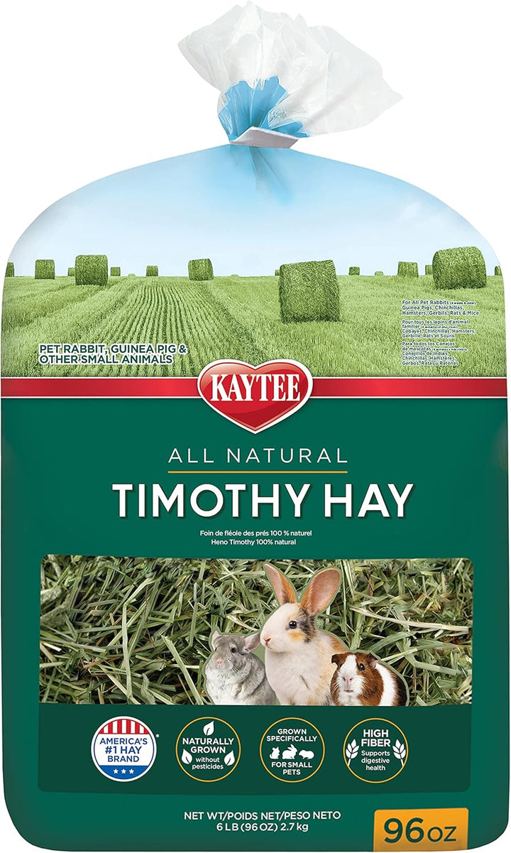 Timothy Hay, High Fiber, Grown Specifically for Small Animals, Rabbits, Guinea Pigs, Chinchillas, 2 Pounds