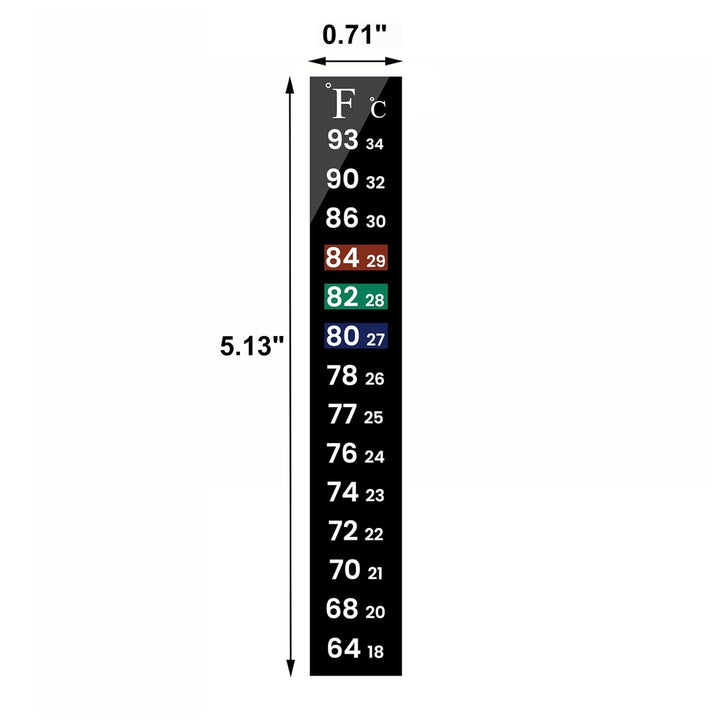 6 PCS Aquarium Thermometer Strips, Fish Tank Thermometer Sticker, Terrarium Water Temperature Test (5.13" X 0.71")