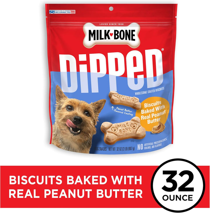 Dipped Dog Biscuits Baked with Real Peanut Butter, 32 Ounces