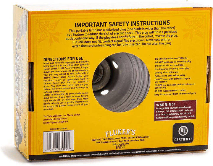 Repta-Clamp Lamp, Heavy Duty Clamp Light for Reptile Tanks and Terrariums, UL/CUL Approved, Great for Reptile Basking, 75-Watt Maximum with On/Off Switch, 5.5"