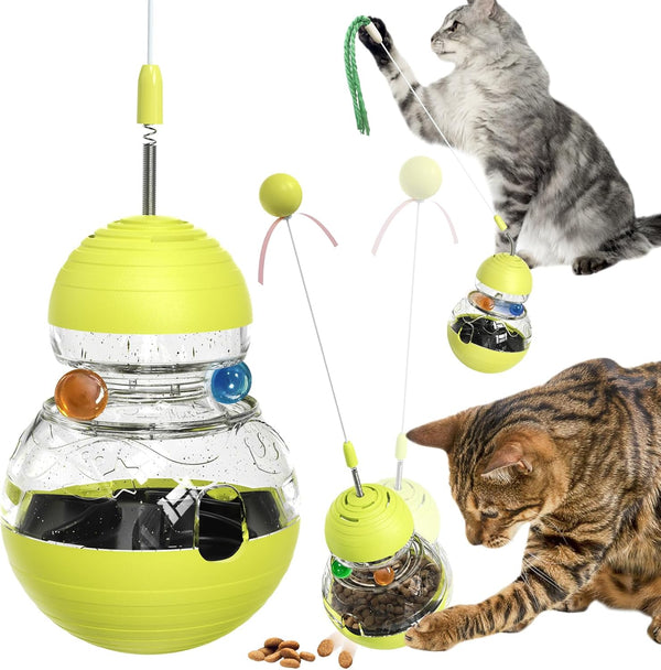 Cat Toy for Indoor Cats Halloween Toys Wobble Kitten Treat Dispensing Ball Food Dispenser Feeder Balls Kitty Stimulating Indoor Interactive Puzzle Game Gift