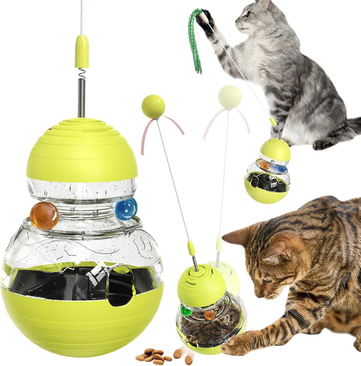 Cat Toy for Indoor Cats Halloween Toys Wobble Kitten Treat Dispensing Ball Food Dispenser Feeder Balls Kitty Stimulating Indoor Interactive Puzzle Game Gift
