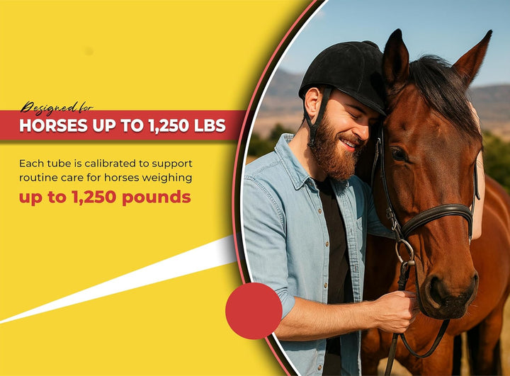 Horse Paste Gel 1.87% – Apple Flavored Oral Syringes – 6.08G Each (2-Pack) – Adjustable Weight Markings – for Equine Use