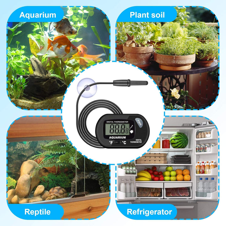 2-Pack Aquarium Thermometer, Fish Tank Thermometer,  Water Thermometer with 3.3Ft Cord Fahrenheit/Celsius(℉/℃) for Vehicle Reptile Terrarium Fish Tank Refrigerator.