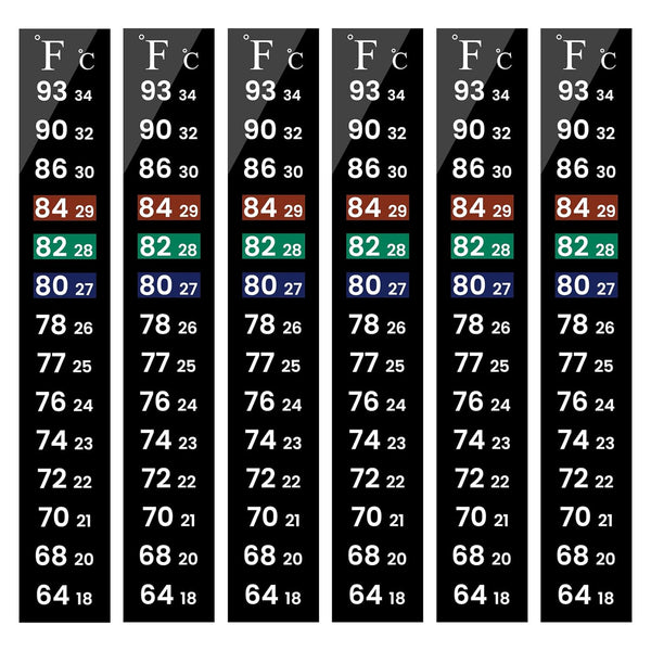 6 PCS Aquarium Thermometer Strips, Fish Tank Thermometer Sticker, Terrarium Water Temperature Test (5.13" X 0.71")