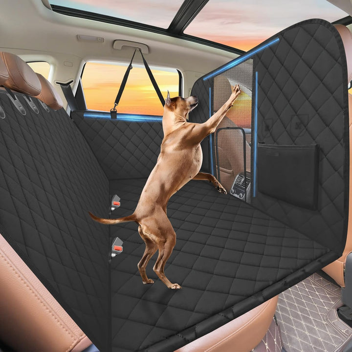 Back Seat Extender for Dogs-Large Space, Dog Car Seat Cover Hard Bottom Holds 420Lbs, Sturdy Backseat Extender for Dogs,Upgraded Material Waterproof Pet Car Bed Dog Hammock for Car, Suv,Truck