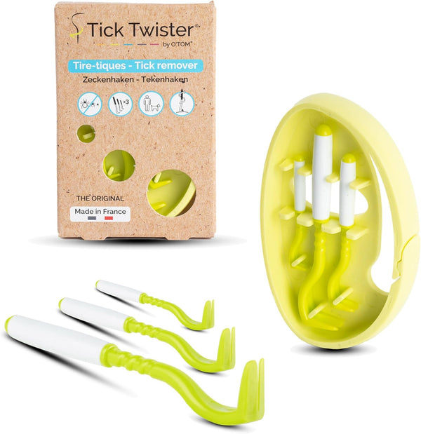 Tick Remover for Dogs and Human - Made in France - Tick Puller for Humans and Dogs - 3 Different Sizes - Dog Tick Removal Tool - Also for All Other Pets - Tick Nipper In