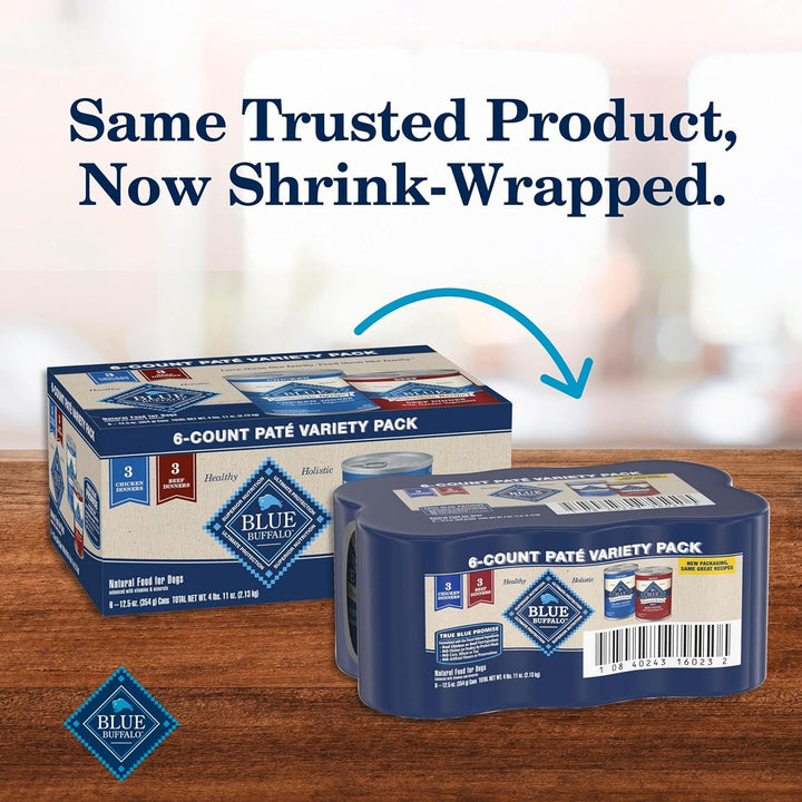 Homestyle Recipe Adult Wet Dog Food, Made with Natural Ingredients, Chicken and Beef Dinner Variety Pack, 12.5-Oz Cans (6 Count, 3 of Each)