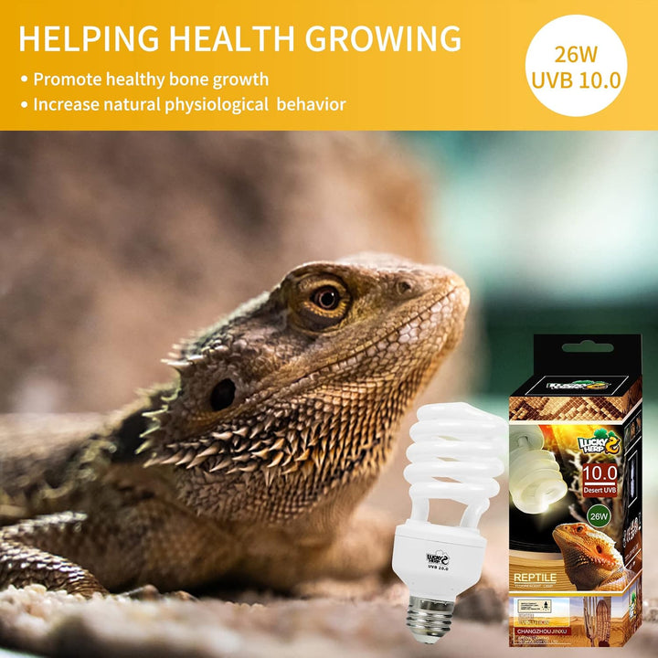 Desert UVA UVB Reptile Light Bulb 10.0 26W Compact Fluorescent Lamp