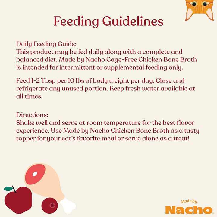 Bone Broth Cat Food Topper for Hydration and Picky Eaters - Add Protein and Flavor to Your Dry Cat Food – Supports Optimal Nutrition, Digestion, Skin & Coat, 11 Oz. (Pack of 4), Chicken