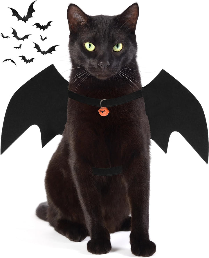 Dog Halloween Costumes for Large Dogs, Dog Bat Wings with Pumpkin Bell Pet Halloween Cosplay Party Dress up (Large)